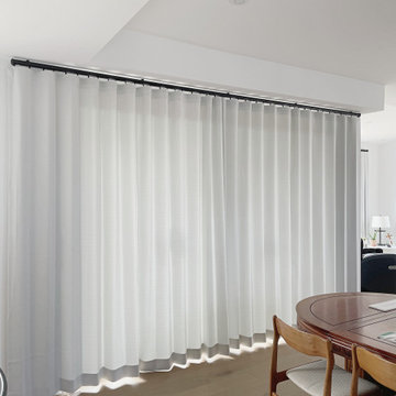 Soft Flowing Wave Effect Window Curtains