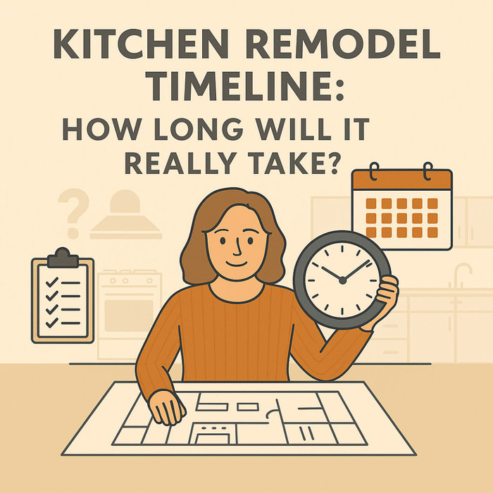 Kitchen renovation planning with time and checklist visuals