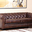 Tuscan Tufted Leather Sofa, Brown