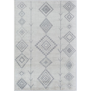 CosmoLiving Soleil Native White Tribal Moroccan Area Rug, 8'9"x12'