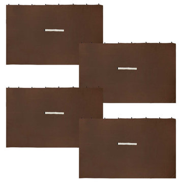 Sunnydaze 10'x10' Gazebo 4-Piece Polyester Sidewall Set, Brown