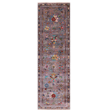 2' 8" X 8' 10" Runner Persian Tabriz Handmade Wool Rug - Q16408