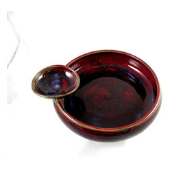 Chip & Dip in Copper Red Glaze - Chip And Dip Sets