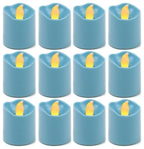 LED-12 Flameless LED Votive Candles, 12 Pieces, Blue