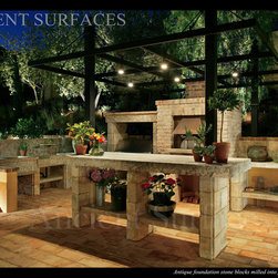 Kitchen Stone Islands Mediterranean - Kitchen Islands And Kitchen Carts