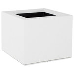 PolyStone Planters - Milan Square Outdoor Planter, White - Give your favorite greenery a solid place to flourish with the Milan Square Planter. These Poly-Stone planters have an insulated core to assist with temperature fluctuations, allowing for better root growth. The simple clean lines of the Milan Square Planter will add style and fresh air to any space.