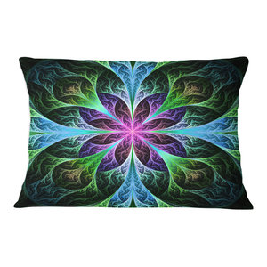 Designart CU7860-16-16-C Blue and Pink Flower Pattern Floral Round Cushion Cover for Living Room 16 Sofa Throw Pillow Insert Printed On Both Side