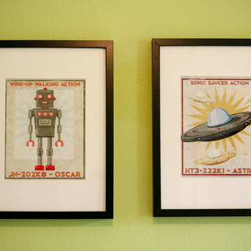 Robot and Space Theme Mashup Kid’s Bedroom