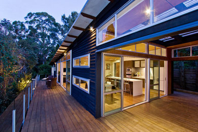 Example of a trendy exterior home design in Auckland