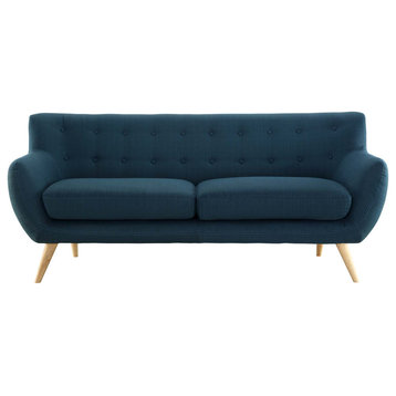 Remark Upholstered Fabric Sofa, Azure