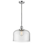 Innovations Lighting - Large Bell 1-Light LED Pendant, Polished Chrome, Glass: Clear - One of our largest and original collections, the Franklin Restoration is made up of a vast selection of heavy metal finishes and a large array of metal and glass shades that bring a touch of industrial into your home.
