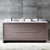 Fresca Allier 72" Gray Oak Modern Double Sink Bathroom Cabinet, Top and Sinks