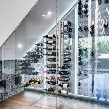 Modern Glass Understairs Wine Wall