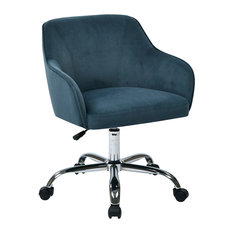 50 Most Por Upholstered Office Chairs For 2018 Houzz Residence Barnet Comfy Office Chair Petrol Blue Velvet Chairs