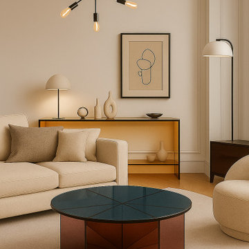 Modern Acrylic Console in Minimalist Living Room