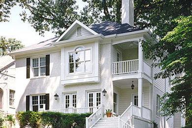 White two-story mixed siding gable roof photo in Cincinnati