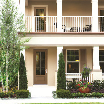 8ft. Smooth-Star door with Low-E glass and grilles between glass.