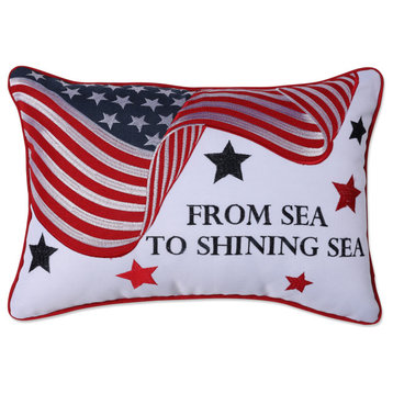 Indoor From Sea To Shining Sea Red Rectangular Throw Pillow