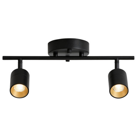 Vidalite Shura 2 Head LED Flush Mount FIxed Track Light, Black