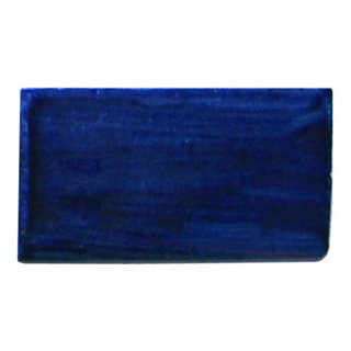 12  Trim Bullnose Mexican Molding Tile V-CAP SOLID COBALT BLUE 