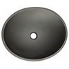 Matte Black Oval Tempered Glass Vessel Sink for Bathroom, 19 X 15 Inch
