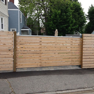 Horizontal boards cedar fences