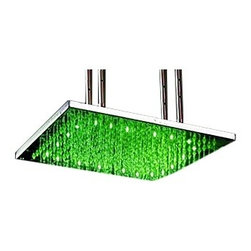 40" Stainless Steel RGB Multi Color Water Powered Led Showerhead - Showerheads And Body Sprays