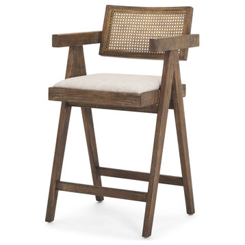 Indie Medium Brown With Cane Counter Stool