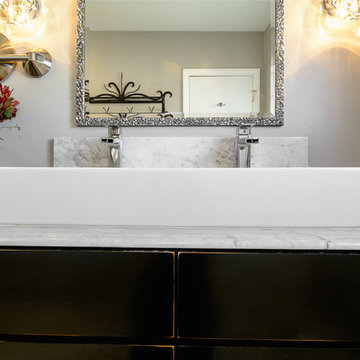 Transitional Vessel SInk Bathroom Remodel