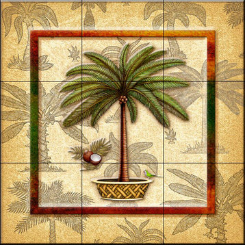 Tile Mural, Coconut Palm 3 by Dan Morris