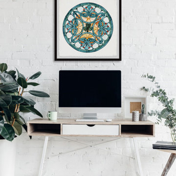 "Center Clover Leaf" Framed Painting Print