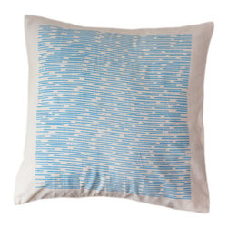Sustainable Threads (L) - Blue Dashes Pillow Cover 12 By 12, Sustainable Threads - Decorative Pillows