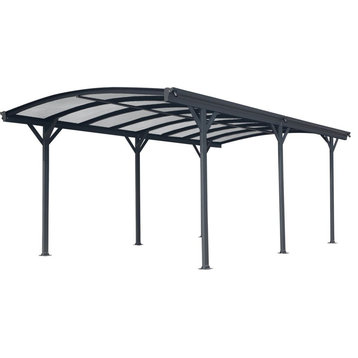 19'x10' Aluminum Arch-Roof Carport With Polycarbonate Roof Panels