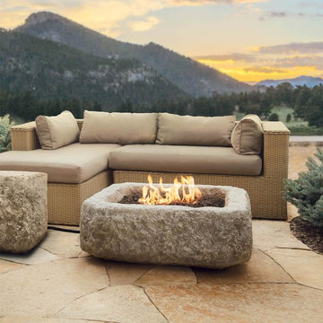 Antique Stone Square Propane Fire Table