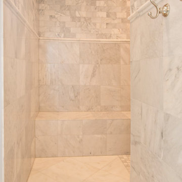 Marble tile shower