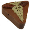 Caduceus Staff of Hermes Hand Crafted Wooden Trinket/Puzzle Box