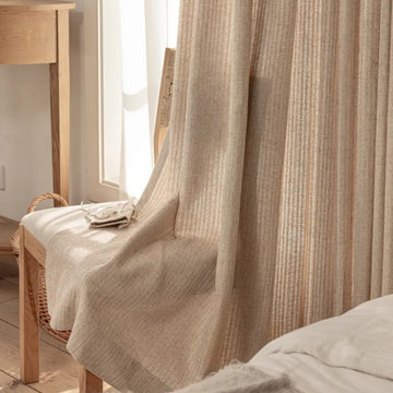 Linen Blend Curtains for a Warm Living Room