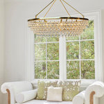 LightUpMyHome - Lightupmyhome Celeste Extra Large Glass Drop Crystal Chandelier, Brass - Hundreds of large and small clear glass drop crystals surround this beautiful, grand chandelier. With 12 lights and a round frame this chandelier is sure to light up your home.