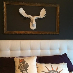 White Moose Faux taxidermy - Wall Sculptures