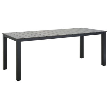 Modway Maine 80" Outdoor Patio Dining Table With Brown Gray EEI-1509-BRN-GRY
