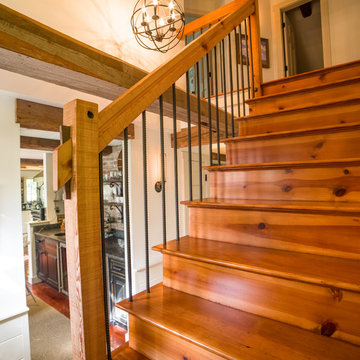 Reclaimed Hemlock and Rebar Stair Rail