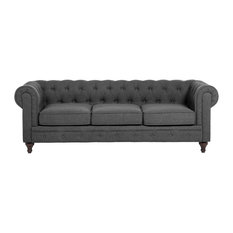 50 Most Por Traditional Sofas Couches For 2018 Houzz Beliani Llc Chesterfield Tufted Fabric Sofa Gray Sofas