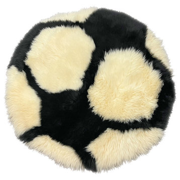 Bowron Sports-themed Sheepskin Rug, Soccerball