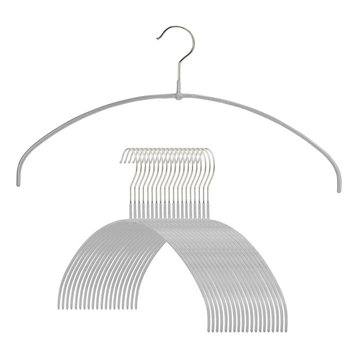 Euro Ultra Thin Shirt Hangers, Set of 20, Silver