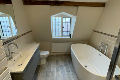 Large contemporary bathroom in Oxfordshire.