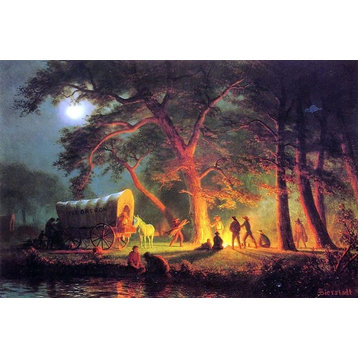 Albert Bierstadt Oregon Trail 18"x27" Premium Canvas Print