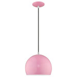 Livex Lighting - Livex Lighting 41181-79 Metal Shade - 10" One Light Mini Pendant - Featuring a clean and crisp modern look. This miniMetal Shade 10" One  Shiny Pink Shiny Pin *UL Approved: YES Energy Star Qualified: n/a ADA Certified: n/a  *Number of Lights: Lamp: 1-*Wattage:60w Medium Base bulb(s) *Bulb Included:No *Bulb Type:Medium Base *Finish Type:Shiny Pink