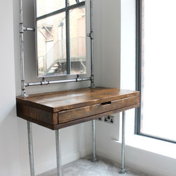 Meila Reused Scaffolding Industrial Dressing Table & Steel Pipe Framed Mirror - Dressing Tables