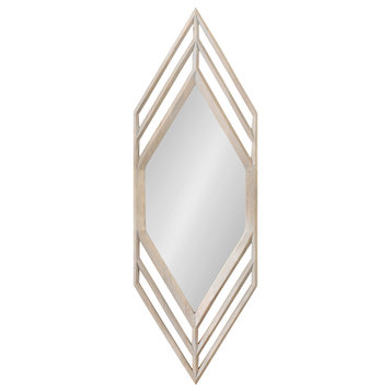 Vayga Framed Wall Mirror, White, 14"x42"