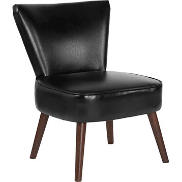 Flash Furniture HERCULES Holloway Black Leather Retro Chair - QY-A02-BK-GG